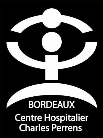 logo CH Perrens - Blanc sur fond noir