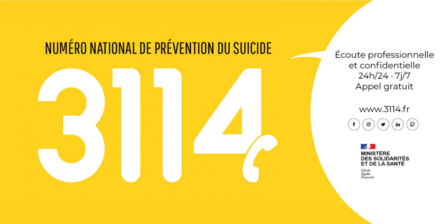 3114 : Numéro National de Prévention Suicide